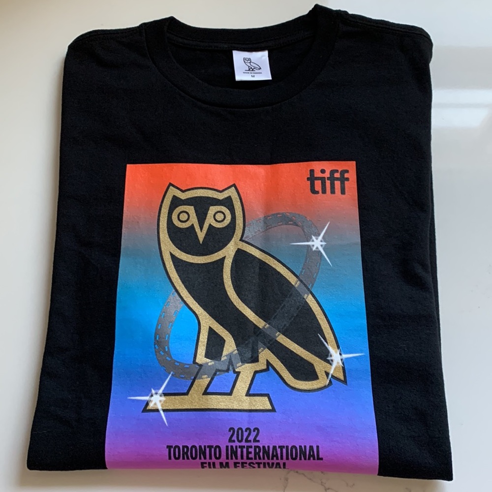 TIFF 2022 OVO Graphic Tee - Black with Gradient Owl Print
